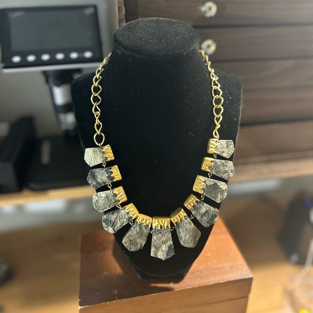 Elegant Gold and Silver Statement Necklace